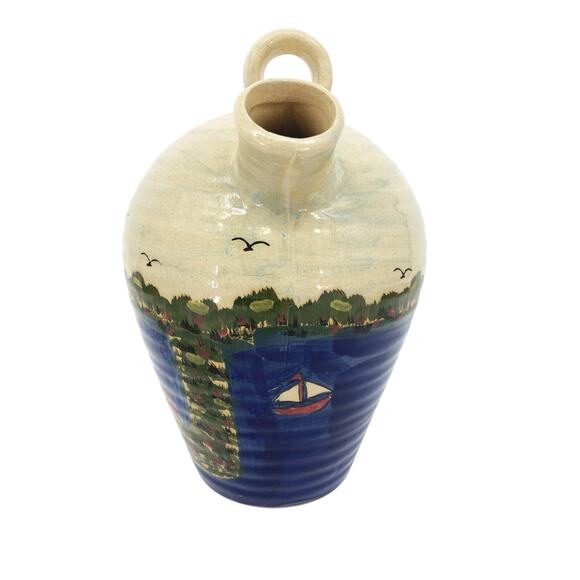 1980s WCL Stoneware Pottery Lighthouse Jug Pitcher - Picture 2 of 10